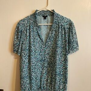 Ann Taylor Factory Navy / Teal smocked top Never worn
